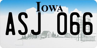 IA license plate ASJ066