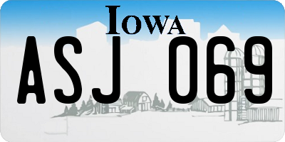 IA license plate ASJ069