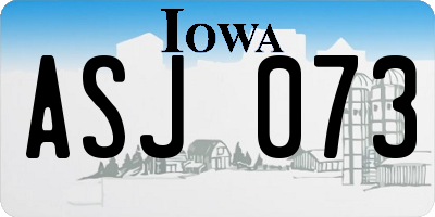IA license plate ASJ073