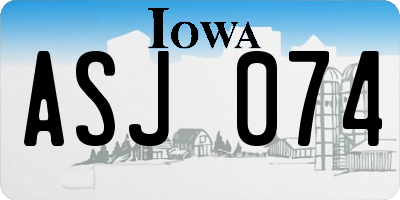 IA license plate ASJ074