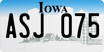 IA license plate ASJ075