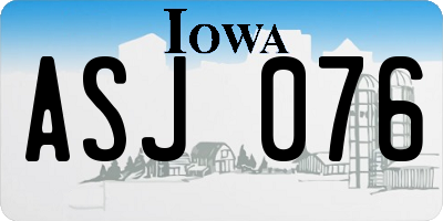 IA license plate ASJ076