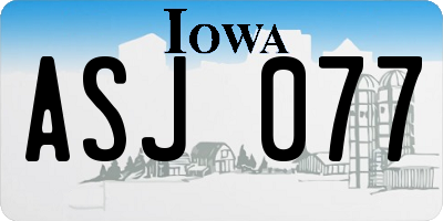 IA license plate ASJ077