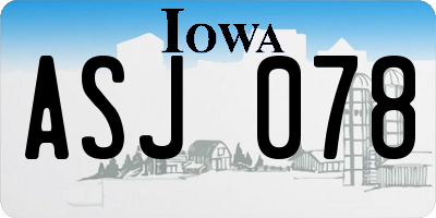 IA license plate ASJ078