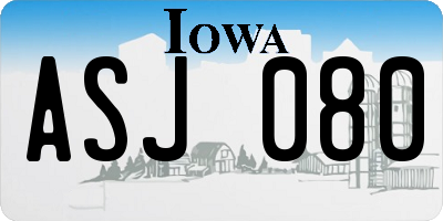 IA license plate ASJ080