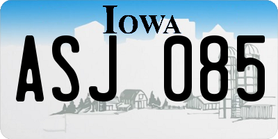 IA license plate ASJ085