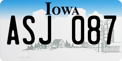 IA license plate ASJ087