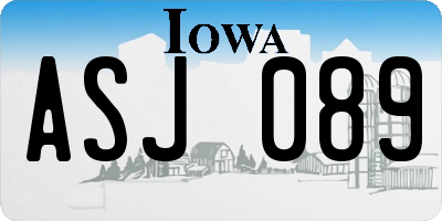 IA license plate ASJ089