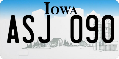 IA license plate ASJ090