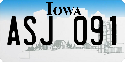 IA license plate ASJ091