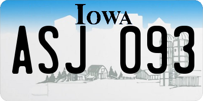 IA license plate ASJ093