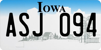 IA license plate ASJ094