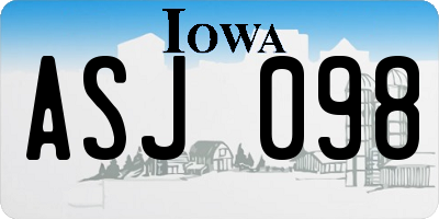 IA license plate ASJ098