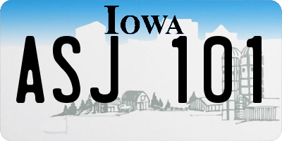 IA license plate ASJ101