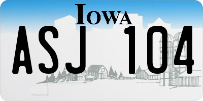 IA license plate ASJ104