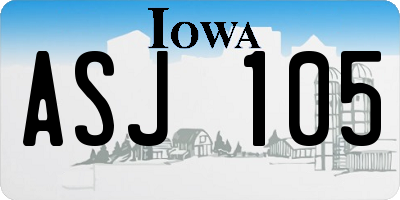 IA license plate ASJ105