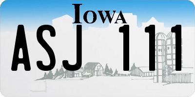 IA license plate ASJ111