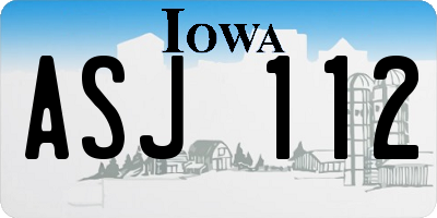 IA license plate ASJ112