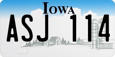 IA license plate ASJ114