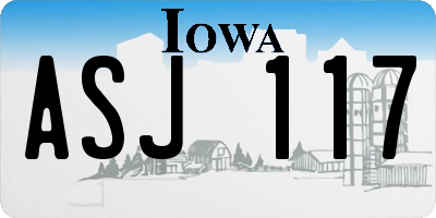 IA license plate ASJ117