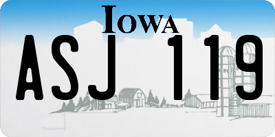 IA license plate ASJ119