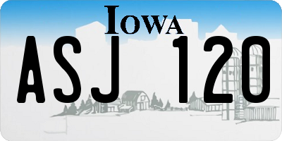 IA license plate ASJ120
