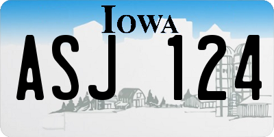 IA license plate ASJ124