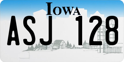 IA license plate ASJ128