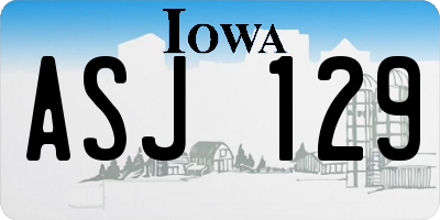 IA license plate ASJ129