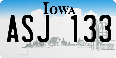 IA license plate ASJ133