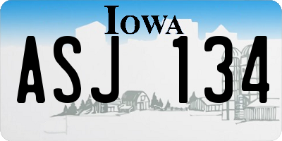 IA license plate ASJ134