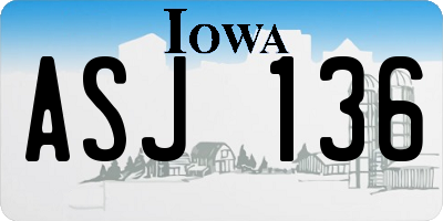 IA license plate ASJ136
