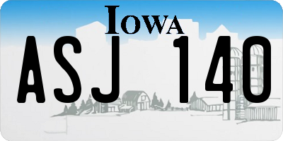 IA license plate ASJ140