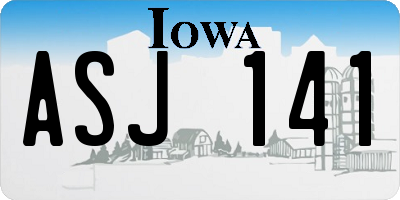 IA license plate ASJ141