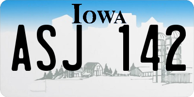 IA license plate ASJ142