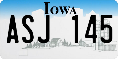 IA license plate ASJ145