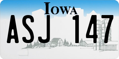 IA license plate ASJ147