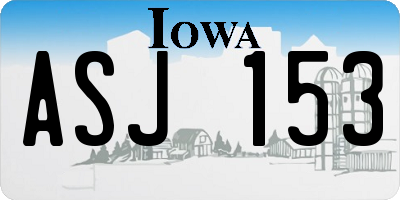 IA license plate ASJ153