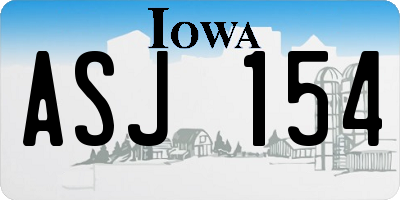 IA license plate ASJ154