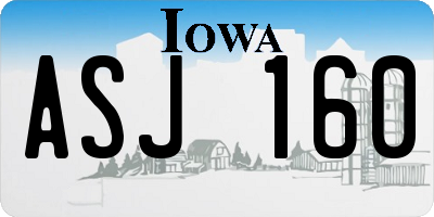 IA license plate ASJ160