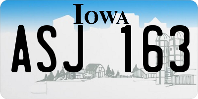 IA license plate ASJ163