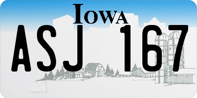 IA license plate ASJ167
