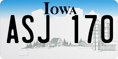 IA license plate ASJ170