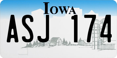 IA license plate ASJ174