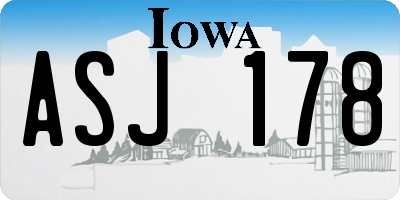 IA license plate ASJ178