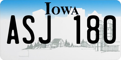 IA license plate ASJ180