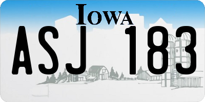 IA license plate ASJ183