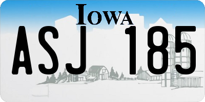 IA license plate ASJ185