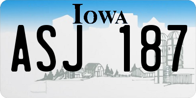 IA license plate ASJ187