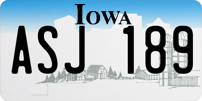 IA license plate ASJ189